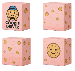 Mockup de la version petite boîte de cookies