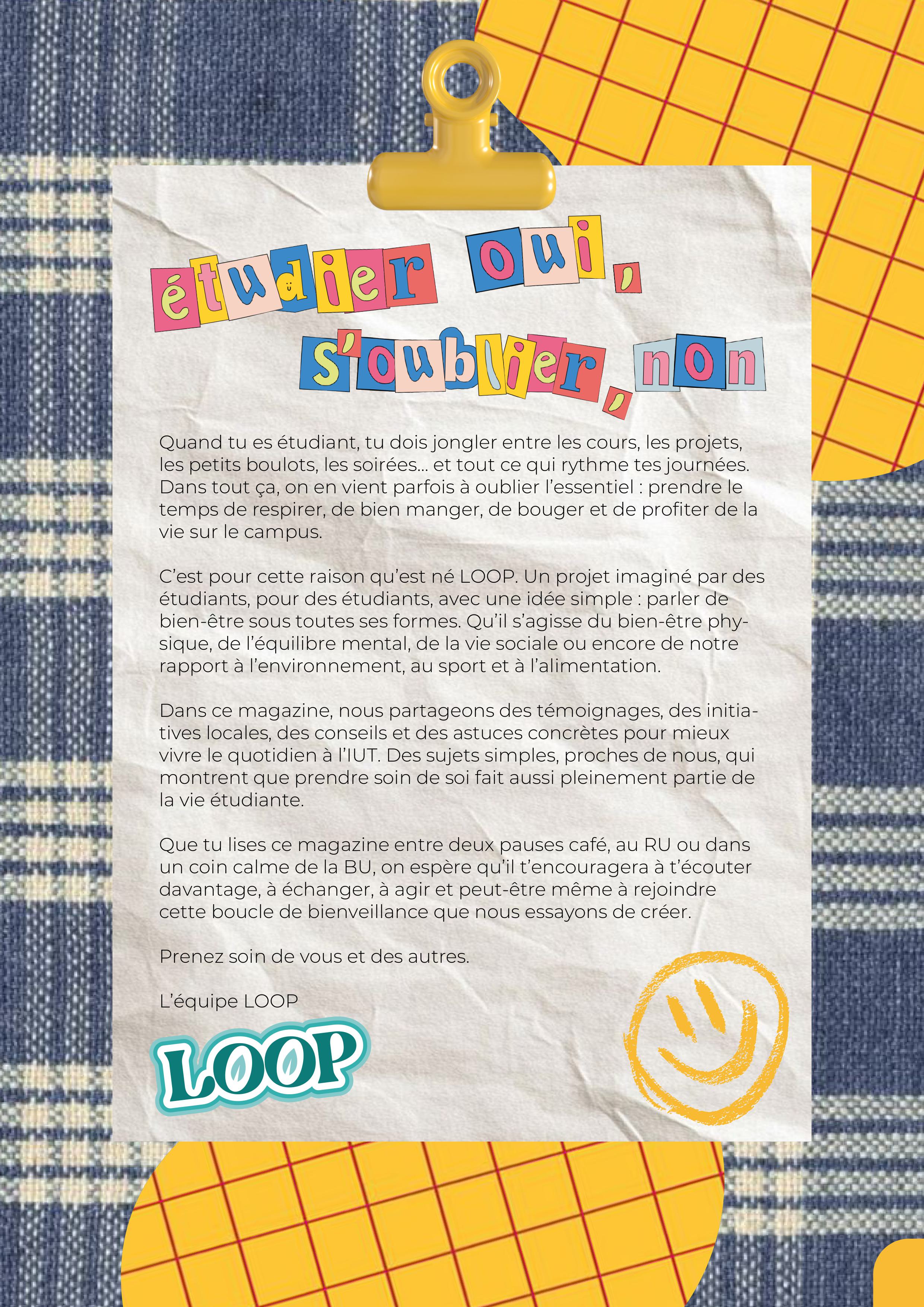 Première page du magazine LOOP