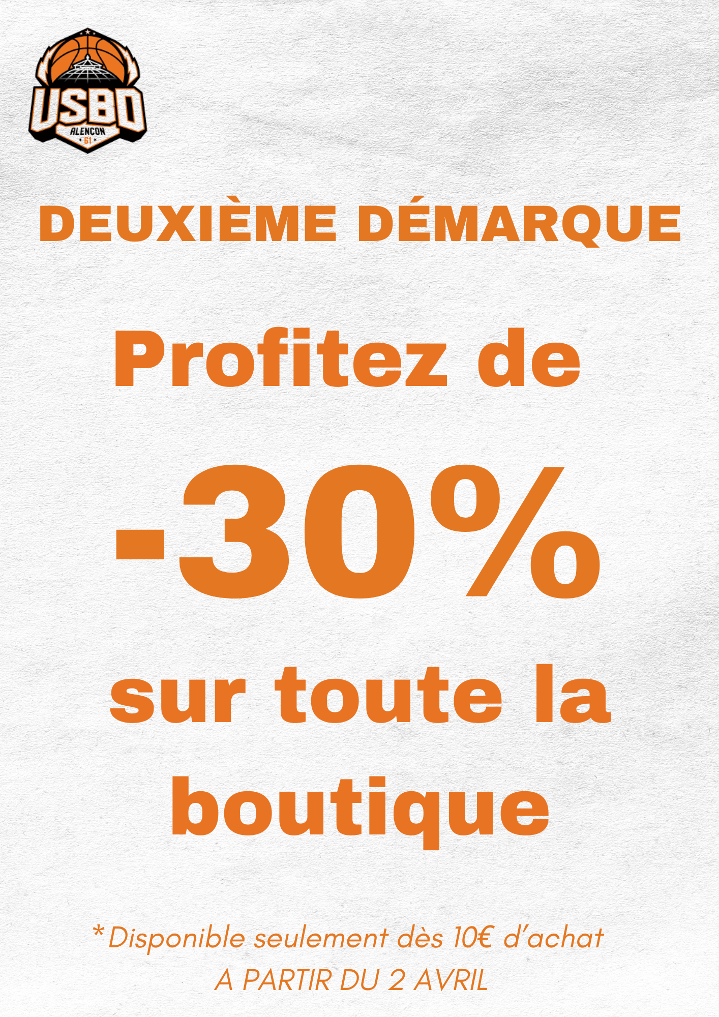 Affiche A3 pour des réductions dans la boutique du club